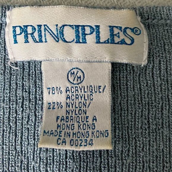 🌿4/$35 🌿VINTAGE PRINCIPLES Blue Button Down‎ Tee - Picture 6 of 7